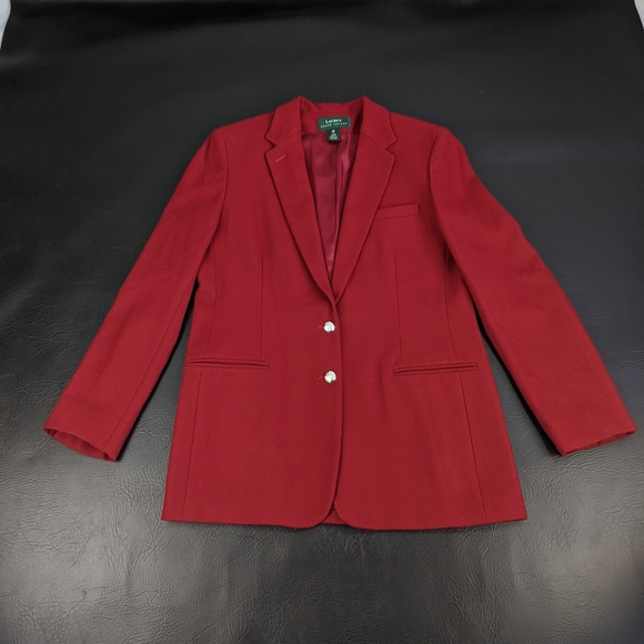 Lauren Ralph Lauren Jackets & Blazers - RALPH LAUREN Dark Red Wool Blazer